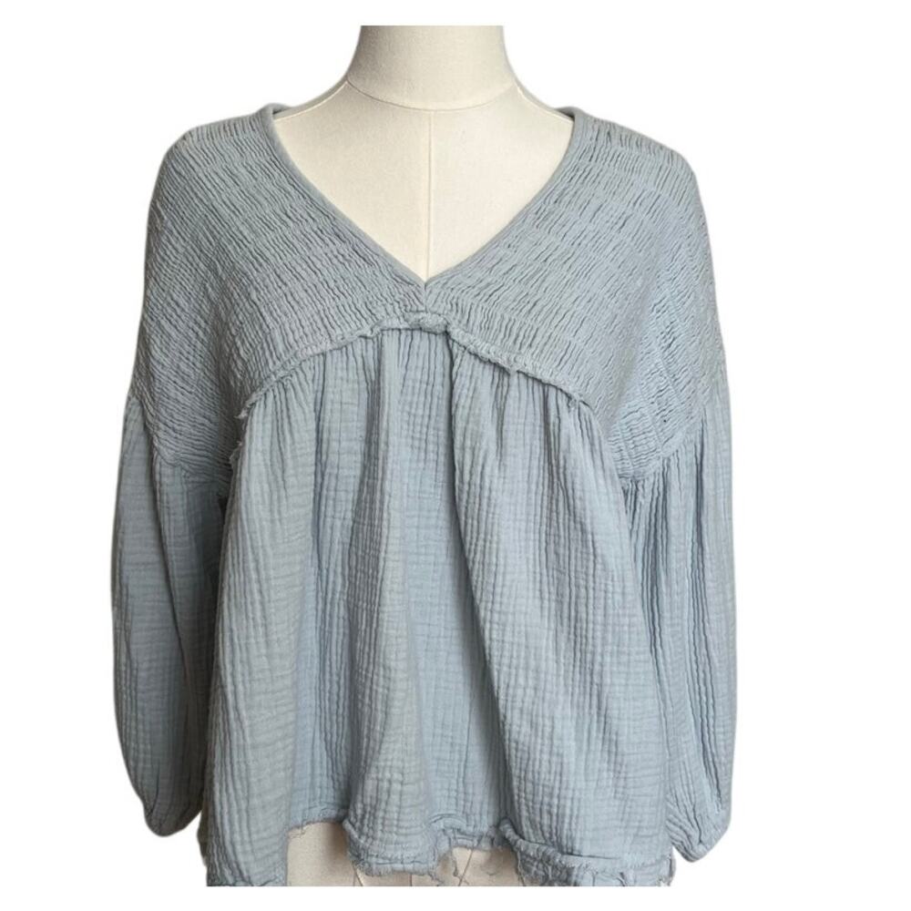 ALTAR’D STATE | Womens Boho Dusty Blue Summer Cotton Beachy Cottagecore | Small